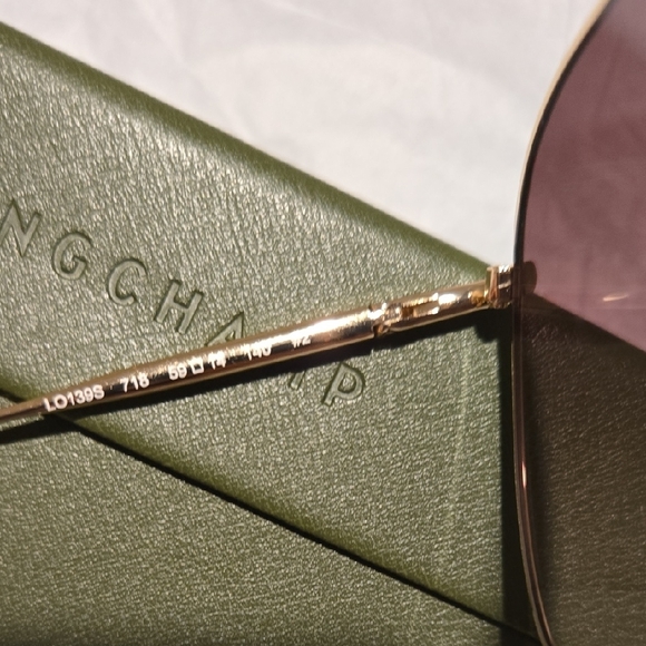 Longchamp Gold Rose Aviator Unisex Sunglasses - Picture 9 of 9